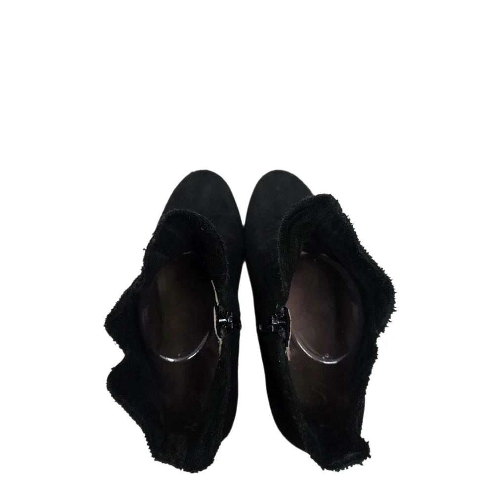 Anthropologie Seychelles Prop Black Textured Leather Ankle Boots Block Heel‎ 7.5